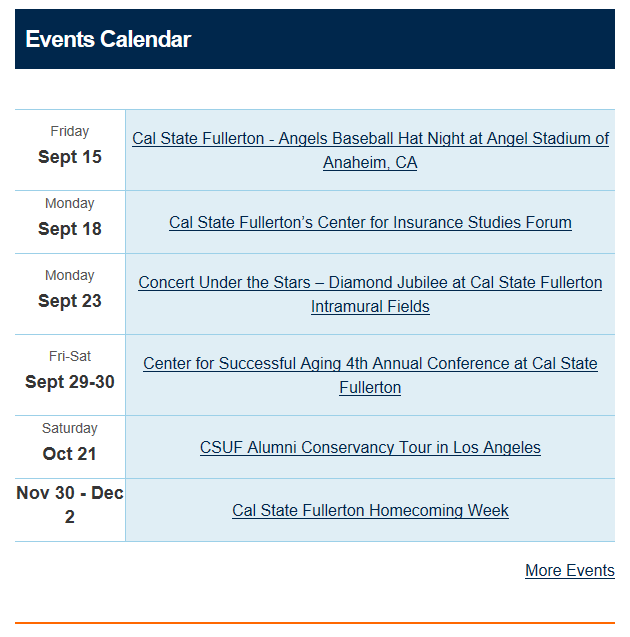 @Fullerton Calendar Screenshot